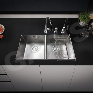 Chậu rửa bát 2 hố cân âm bàn đá GSU2180