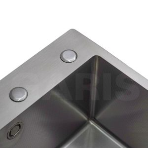 Bồn rửa chén inox 2 hố lệch thoát tròn GST2182