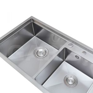 Bồn rửa chén 2 hố lệch thoát tròn GST2282