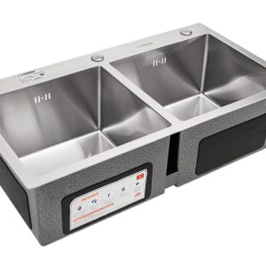Chậu Handmade 2 hố cân HM 7843-616 inox 304