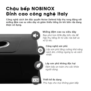 CHẬU RỬA BÁT 2 HỐ NOBINOX LIKEN NL749