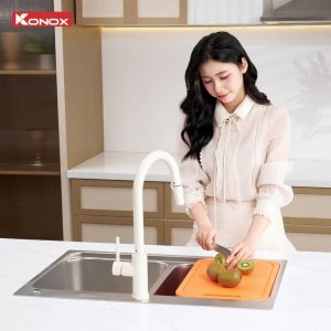 Chậu rửa bát 2 hố lệch R50 Tari 8251TD