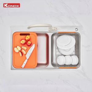 Chậu rửa bát 2 hố lệch R50 Tari 8251TD