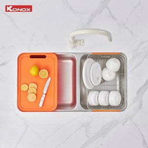 Chậu rửa bát lắp âm 2 hố lệch R50 Tari 8246DU