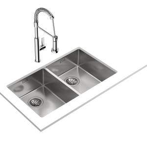 Chậu rửa lắp âm - 2 hộc rửa - Be Linea RS15 2B 740