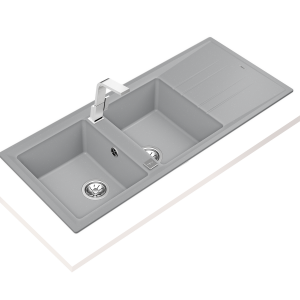 Chậu đá lắp nổi - 2 hộc rửa và 1 bàn chậu - Stone 80 B-TG 2B 1D