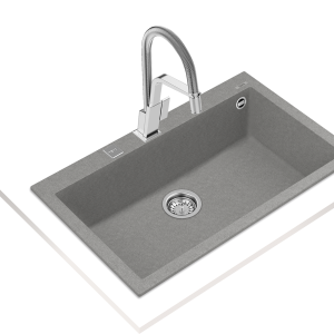 Chậu đá lắp nổi - 1 hộc rửa - 72.40 TG V.AUTO GRIS PIEDRA