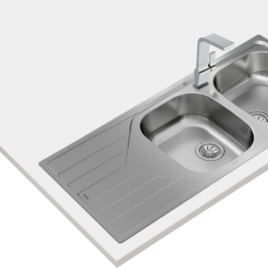 Chậu rửa lắp nổi - 2 hộc rửa + 1 bàn chậu - Universe 80 T-XP 2B 1D