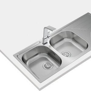 Chậu rửa lắp nổi - 2 hộc rửa + 1 bàn chậu - Universe 80 T-XP 2B 1D