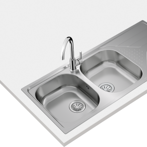 Chậu rửa lắp nổi - 2 hộc rửa + 1 bàn chậu - Universe 80 T-XP 2B 1D
