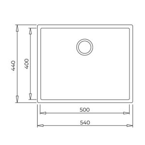 Chậu đá lắp âm - 1 hộc rửa - Square 50.40 TG