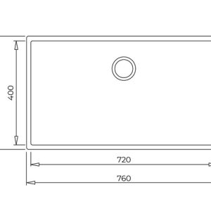 Chậu rửa đá lắp âm - 1 hộc rửa - Square 72.40 TG