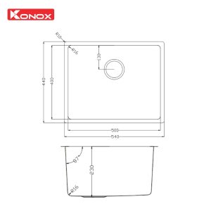 Chậu rửa bát phong cách Nhật bề mặt mịn Tari 500SM