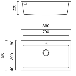 CHẬU RỬA BÁT ĐÁ 1 HỐ TASCA MITO NT861B