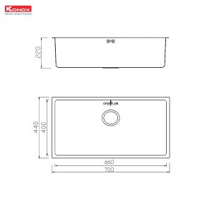 Chậu rửa bát chống xước Workstation Sink – Undermount Sink KN7044SU DekorSiphon, giá úp bát inox