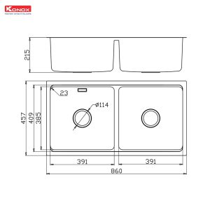 Chậu rửa bát chống xước Workstation Sink – Undermount Sink KN8646DU DekorSiphon, giá úp bát inox, thớt inox
