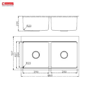 Chậu rửa bát chống xước Workstation Sink – Topmount Sink KN8651TD DekorSiphon, thớt inox, giá úp bát inox