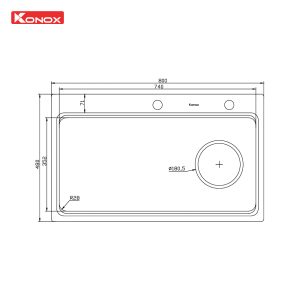 Chậu rửa bát 1 hố chống xước Workstation Sink KN8048TS Dekor