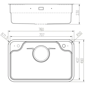 CHẬU RỬA BÁT 1 HỐ NOBINOX LIRA NJ588D