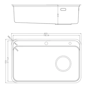 CHẬU RỬA BÁT 1 HỐ NOBINOX MONO VA207