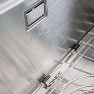 Chậu rửa bát Workstation Sink – Apron Sink KN8051AS CurveSiphon, thớt gỗ, roll mat, colander, bottom grid