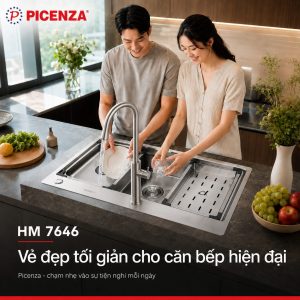 Chậu rửa bát Handmade 1 hố HM 7646 Picenza