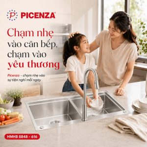 Chậu rửa bát Handmade 2 hố cân HMHB 8848 - 616 Picenza