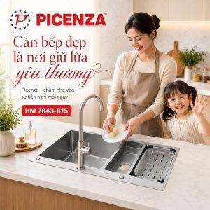 Chậu Handmade 2 hố lệch HM 7843-615