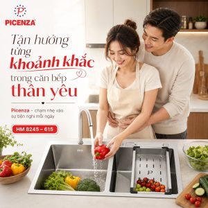 Chậu Handmade 2 hố lệch HM 8245 - 615