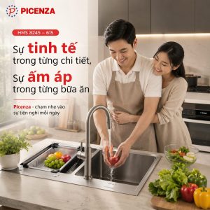 Bồn rửa chén Standard inox cao cấp HMS 8245 – 615 Picenza