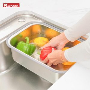 Chậu rửa bát inox 1 hố chống xước Dekor 8250TS