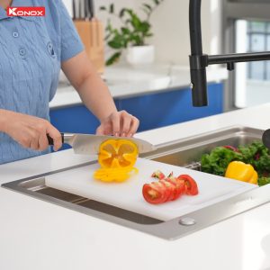 Chậu rửa bát 1 hố chống xước Workstation Sink KN8048TS Dekor