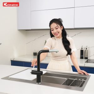 Chậu rửa bát 1 hố chống xước Workstation Sink KN8751TS Dekor