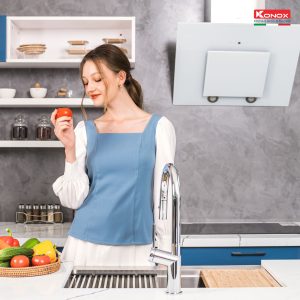 Chậu rửa bát Workstation Sink – Apron Sink KN8051AS CurveSiphon, thớt gỗ, roll mat, colander, bottom grid