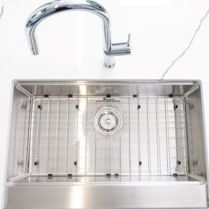 Chậu rửa bát Workstation Sink – Apron Sink KN8051AS RettaSiphon, thớt gỗ, roll mat, colander, bottom grid
