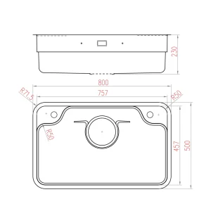 CHẬU RỬA BÁT 1 HỐ NOBINOX LIRA NJ580D