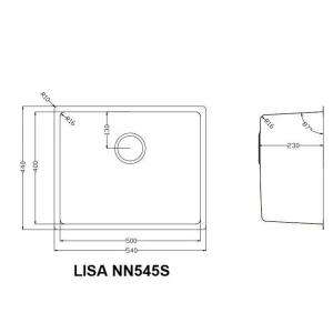CHẬU RỬA BÁT 1 HỐ NOBINOX LISA NN545S