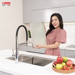 Chậu rửa bát chống xước Workstation Sink – Undermount Sink KN8646DU DekorSiphon, giá úp bát inox, thớt inox