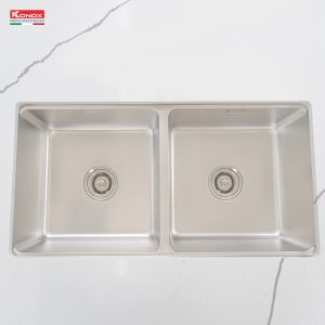 Chậu rửa bát chống xước Workstation Sink – Undermount Sink KN8646DU DekorSiphon, giá úp bát inox, thớt inox
