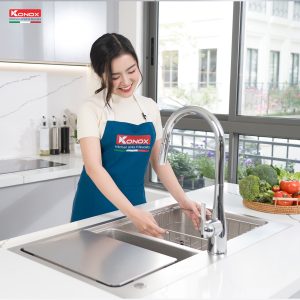 Chậu rửa bát chống xước Workstation Sink – Topmount Sink KN8651TD DekorSiphon, thớt inox, giá úp bát inox