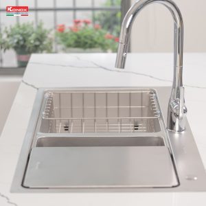 Chậu rửa bát chống xước Workstation Sink – Topmount Sink KN8651TD DekorSiphon, thớt inox, giá úp bát inox