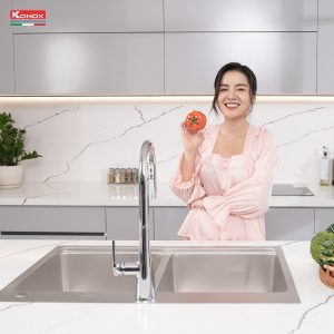 Chậu rửa bát chống xước Workstation Sink – Topmount Sink KN8651TD DekorSiphon, thớt inox, giá úp bát inox