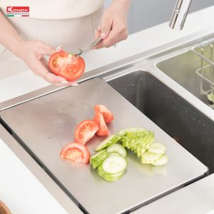 Chậu rửa bát chống xước Workstation Sink – Topmount Sink KN8651TD DekorSiphon, thớt inox, giá úp bát inox