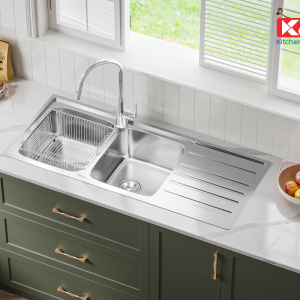 Chậu rửa bát European sink Artusi KS11650 1D – Bàn tráiSiphon, giá úp bát inox