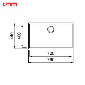 Chậu rửa bát Granite Sink Naros 760S – GreySiphon, giá úp bát inox