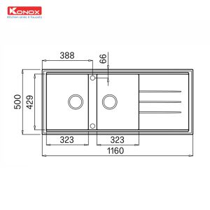 Chậu rửa bát Granite Sink Phoenix 1160 – GreySiphon, giá úp bát inox