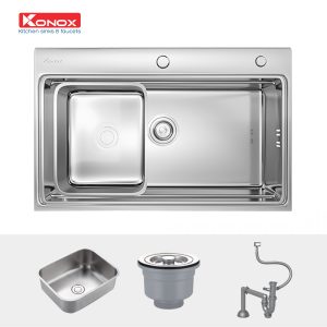 Chậu rửa bát Overmount Sink KN7548SOSiphon, colander
