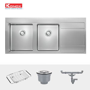 Chậu rửa bát Topmount Sink Unico 11652Siphon, giá úp bát inox