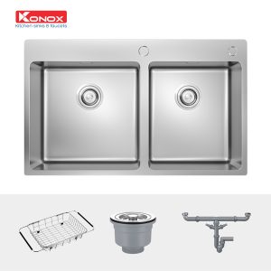 Chậu rửa bát Topmount Sink Unico 8250Siphon, giá úp bát inox
