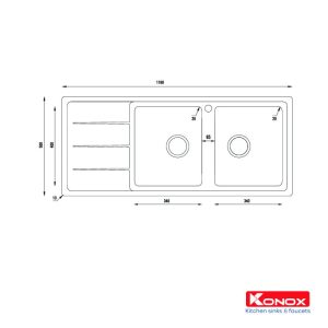 Chậu rửa bát Turkey sink Beta 1160 – Bàn tráiSiphon, giá úp bát inox